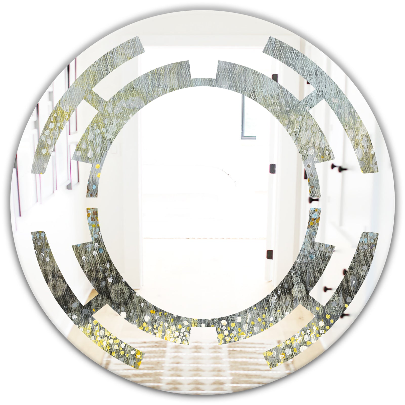 Glam Rain Abstract III - Modern Round or Oval Wall Mirror - Space