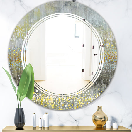 Glam Rain Abstract III - Modern Round or Oval Wall Mirror - Triple C