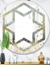 Glam Rain Abstract III - Modern Round or Oval Wall Mirror - Hexagon Star