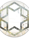 Glam Rain Abstract III - Modern Round or Oval Wall Mirror - Hexagon Star