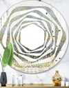 Glam Rain Abstract III - Modern Round or Oval Wall Mirror - Whirl