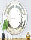 Glam Rain Abstract III - Modern Round or Oval Wall Mirror - Space