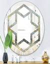 Glam Rain Abstract III - Modern Round or Oval Wall Mirror - Hexagon Star