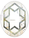 Glam Rain Abstract III - Modern Round or Oval Wall Mirror - Hexagon Star