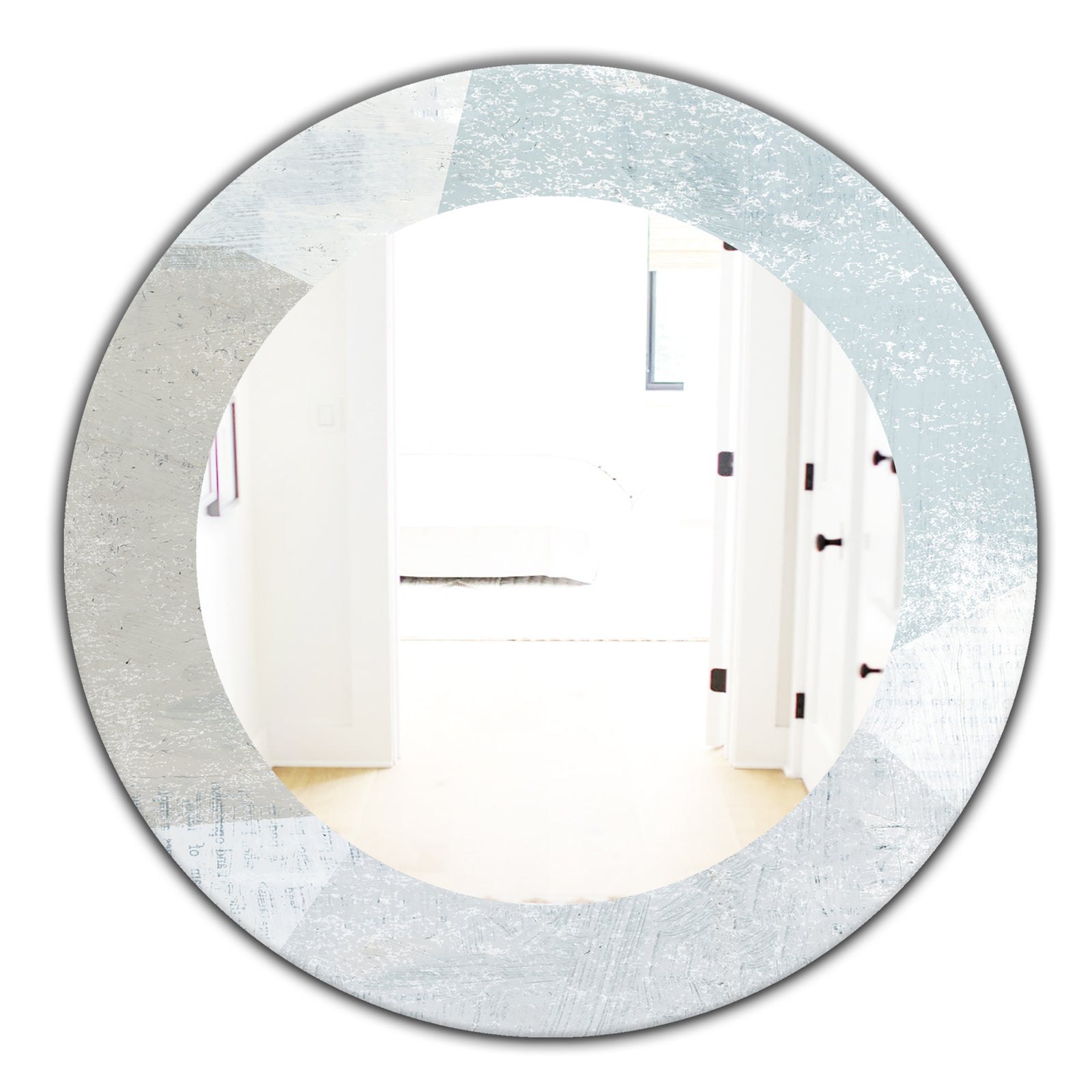 Porch & Den 'Grey and White Collage I - Modern Mirror