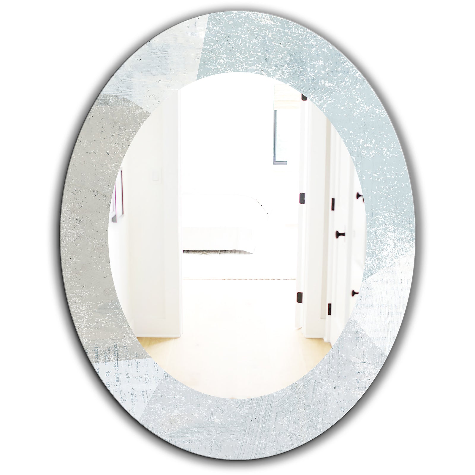 Porch & Den 'Grey and White Collage I - Modern Mirror