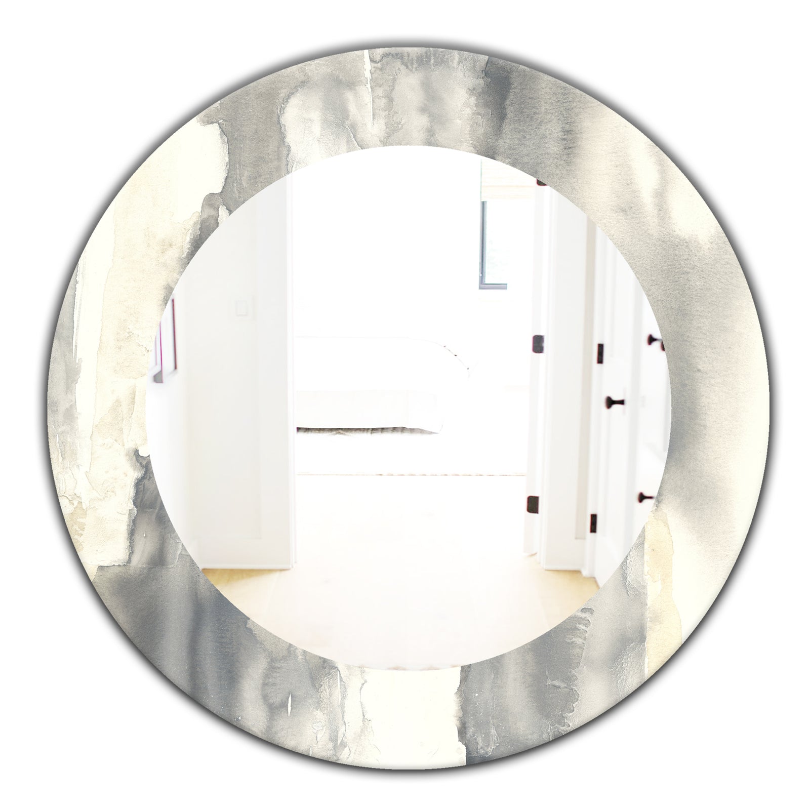 Gold Glamour Direction I - Modern Mirror - Frameless Oval or Round Wall Mirror