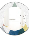 Geometrical Composition Triangles I - Modern Mirror - Frameless Oval or Round Wall Mirror