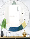 Geometrical Composition Triangles I - Modern Mirror - Frameless Oval or Round Wall Mirror