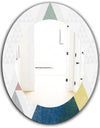 Geometrical Composition Triangles I - Modern Mirror - Frameless Oval or Round Wall Mirror