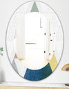 Geometrical Composition Triangles I - Modern Mirror - Frameless Oval or Round Wall Mirror