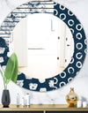 Porch & Den Dane Indigo Stripe and Circle Frameless Mirror