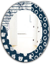 Porch & Den Dane Indigo Stripe and Circle Frameless Mirror