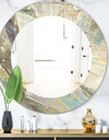 Blue Geometric Water - Modern Mirror - Frameless Oval or Round Wall Mirror