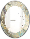 Blue Geometric Water - Modern Mirror - Frameless Oval or Round Wall Mirror