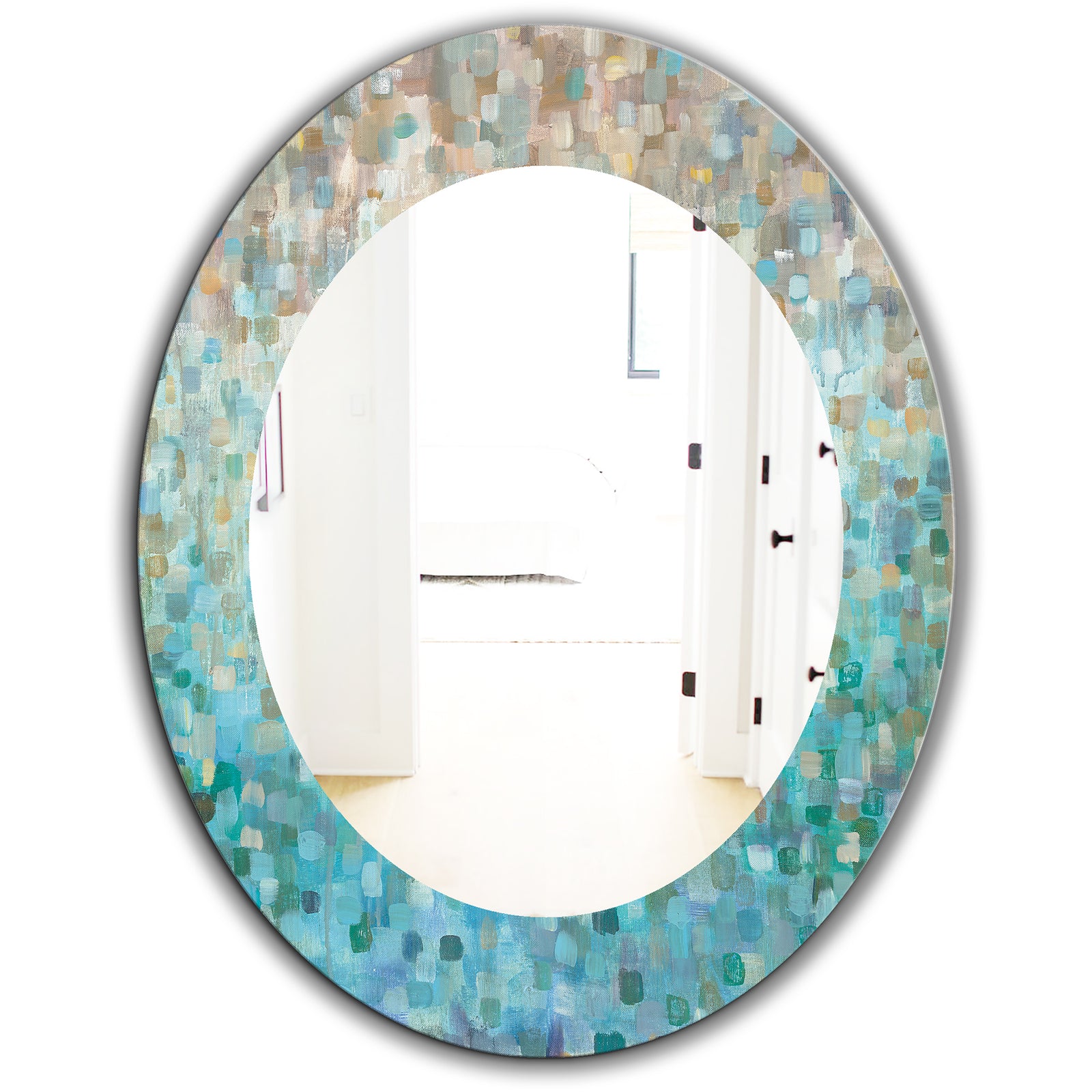 Silver Orchid Brian 'Blocked Abstract - Traditional Mirror