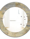 Geometric Cream Block I - Modern Mirror - Frameless Oval or Round Wall Mirror