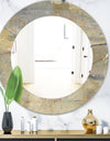 Geometric Cream Block I - Modern Mirror - Frameless Oval or Round Wall Mirror