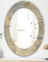 Geometric Cream Block I - Modern Mirror - Frameless Oval or Round Wall Mirror