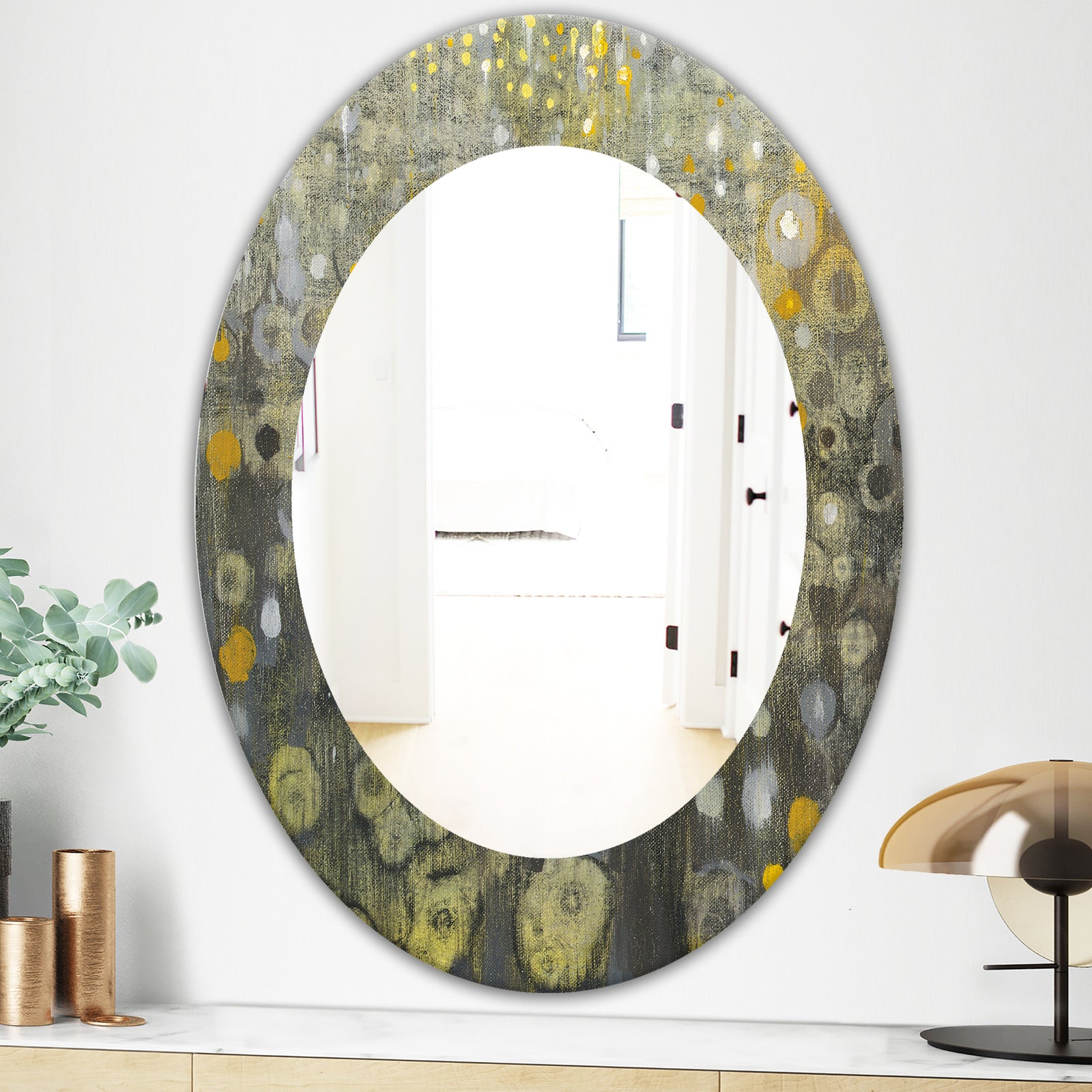 Porch & Den 'Rain Abstract V - Modern Bathroom Mirror