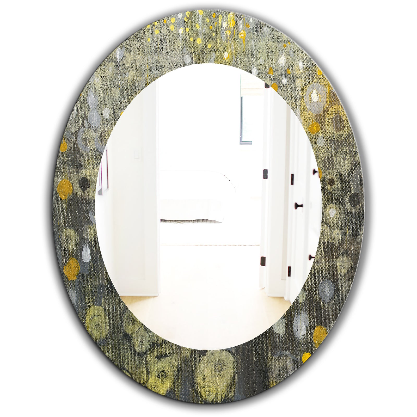 Porch & Den 'Rain Abstract V - Modern Bathroom Mirror