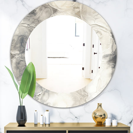 Gray Circles I - Modern Mirror - Oval or Round Wall Mirror
