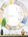 Spring Minimalist Confetti I - Modern Mirror - Oval or Round Wall Mirror