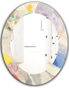 Spring Minimalist Confetti I - Modern Mirror - Oval or Round Wall Mirror
