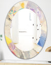 Spring Minimalist Confetti I - Modern Mirror - Oval or Round Wall Mirror