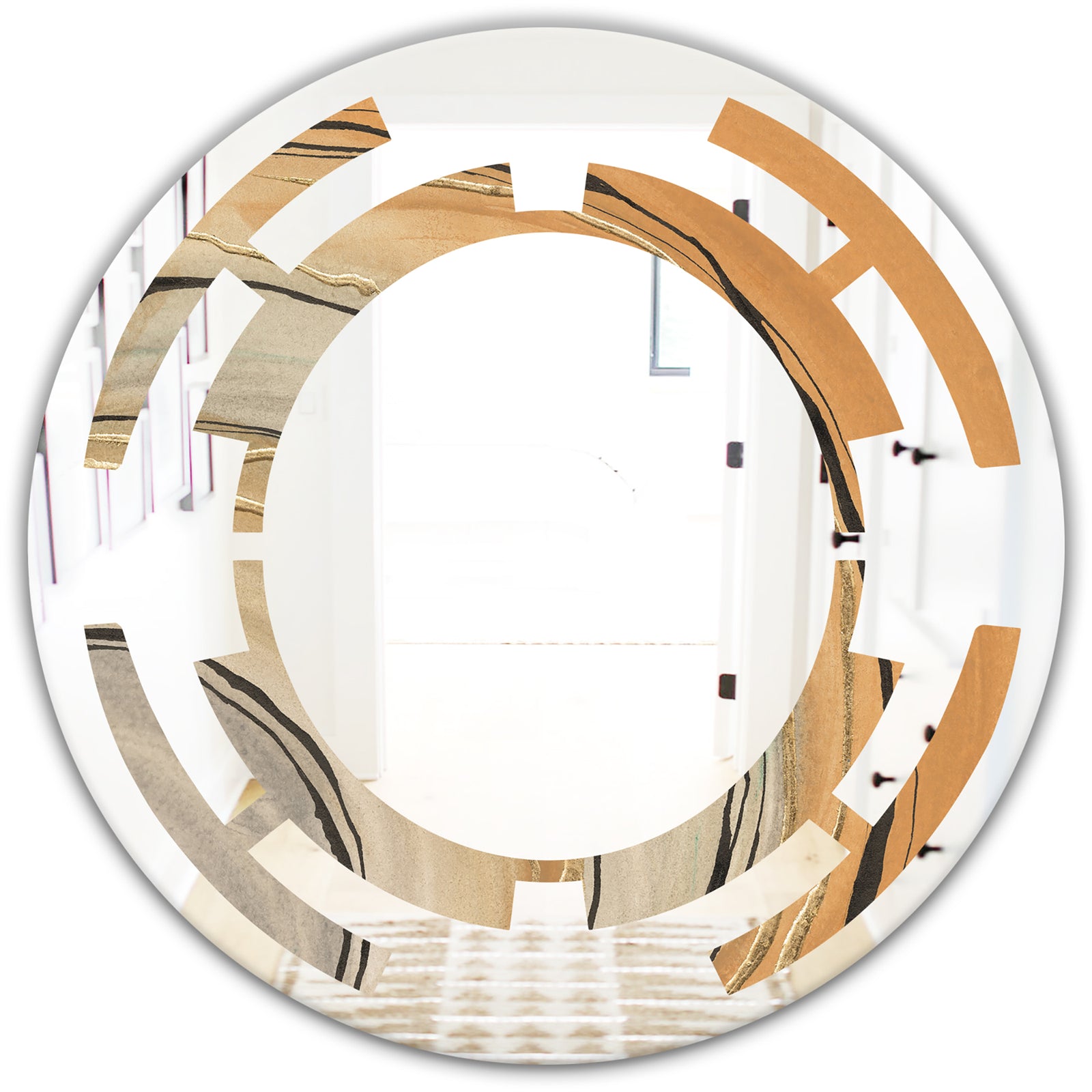 Glam Canion II - Modern Round or Oval Wall Mirror - Space