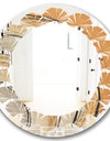 Glam Canion II - Modern Round or Oval Wall Mirror - Leaves