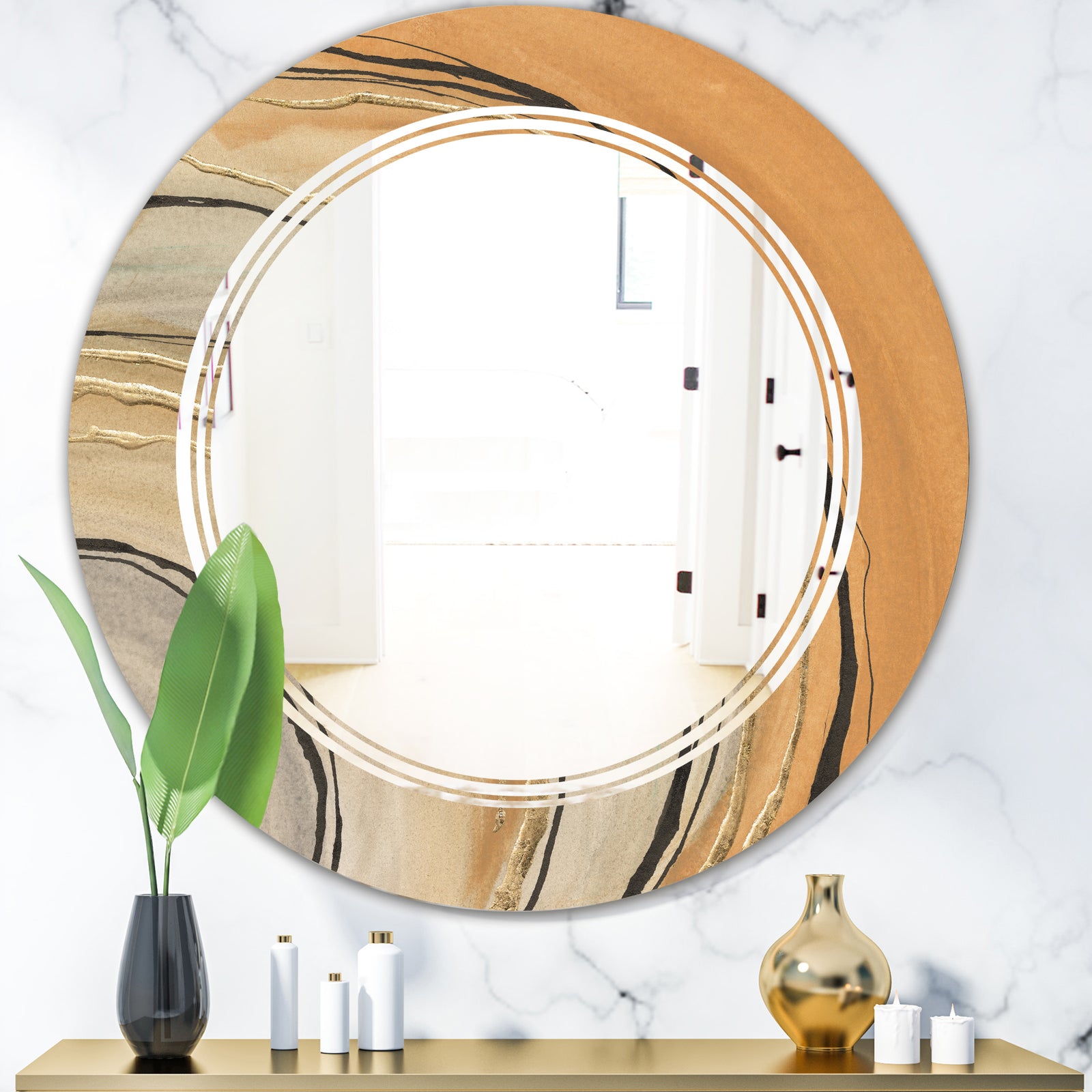 Glam Canion II - Modern Round or Oval Wall Mirror - Triple C