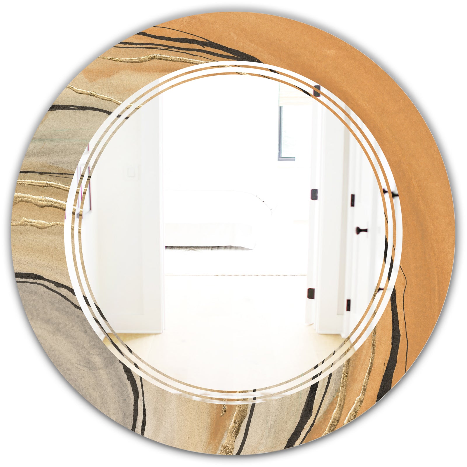 Glam Canion II - Modern Round or Oval Wall Mirror - Triple C