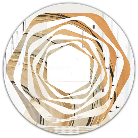Glam Canion II - Modern Round or Oval Wall Mirror - Whirl
