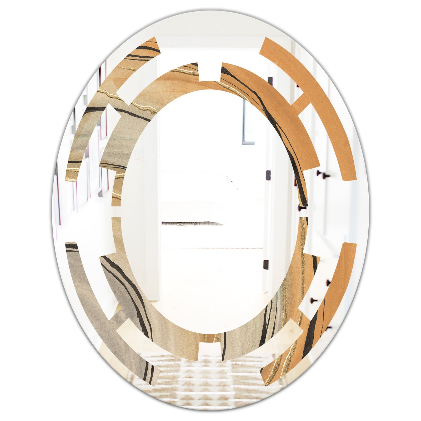 Glam Canion II - Modern Round or Oval Wall Mirror - Space