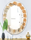 Glam Canion II - Modern Round or Oval Wall Mirror - Leaves