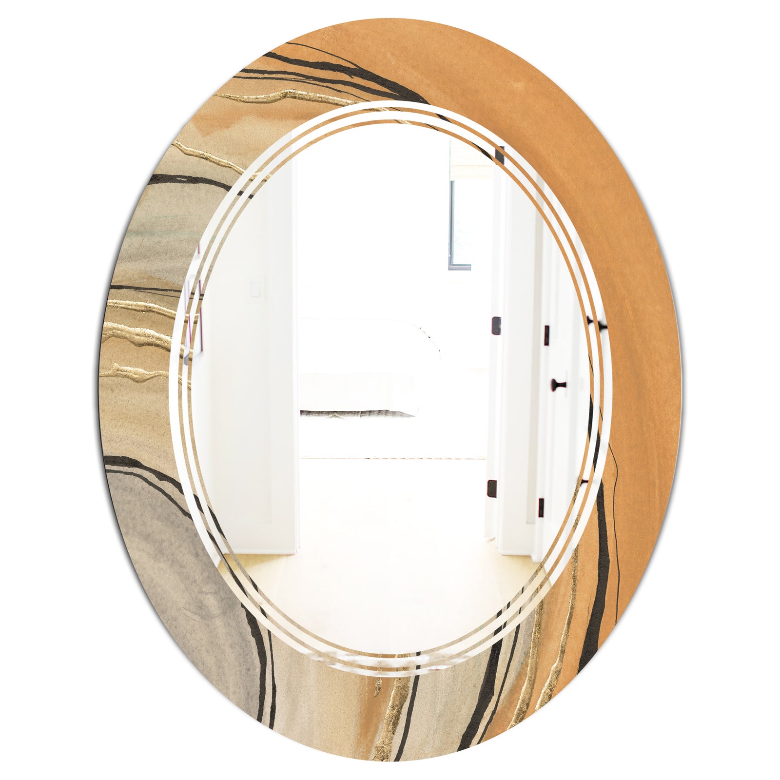 Glam Canion II - Modern Round or Oval Wall Mirror - Triple C