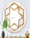 Glam Canion II - Modern Round or Oval Wall Mirror - Hexagon Star