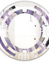Geometric Purple Glacier - Modern Round or Oval Wall Mirror - Space