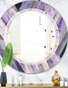Geometric Purple Glacier - Modern Round or Oval Wall Mirror - Triple C