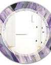 Geometric Purple Glacier - Modern Round or Oval Wall Mirror - Triple C