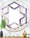 Geometric Purple Glacier - Modern Round or Oval Wall Mirror - Hexagon Star