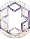 Geometric Purple Glacier - Modern Round or Oval Wall Mirror - Hexagon Star