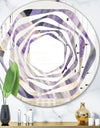 Geometric Purple Glacier - Modern Round or Oval Wall Mirror - Whirl