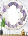 Geometric Purple Glacier - Modern Round or Oval Wall Mirror - Quatrefoil
