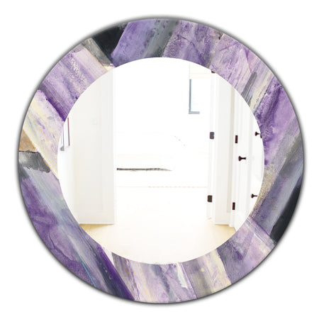 Geometric Purple Glacier - Modern Mirror - Oval or Round Wall Mirror