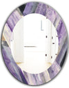 Geometric Purple Glacier - Modern Mirror - Oval or Round Wall Mirror