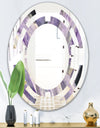 Geometric Purple Glacier - Modern Round or Oval Wall Mirror - Space