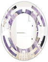 Geometric Purple Glacier - Modern Round or Oval Wall Mirror - Space