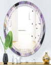 Geometric Purple Glacier - Modern Round or Oval Wall Mirror - Triple C